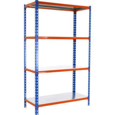 Simonrack Scaffale blu e arancione in metallo zincato