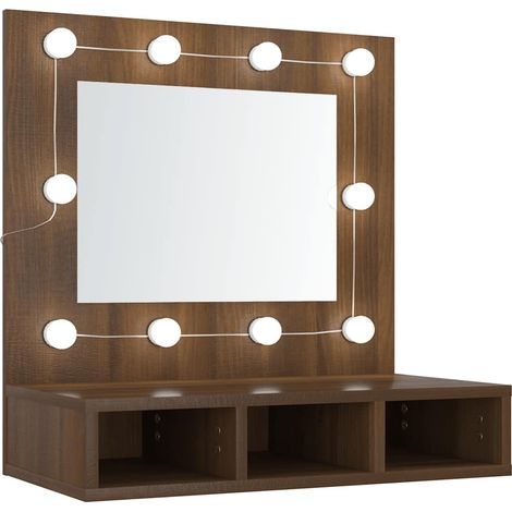 Maison Exclusive - Mobile a Specchio con LED Rovere Marrone 60x31,5x62 cm (1/5)