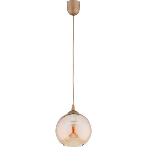 Suspension moderne dorée verre ambre boule 1xE27 WENA Alfa (1/3)