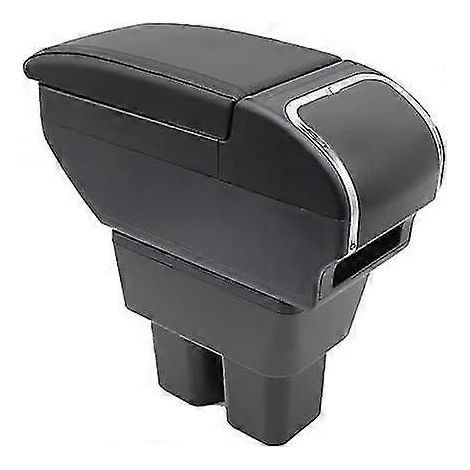 Superbe boîte de rangement double couche pour accoudoir de Suzuki Jimny 2019-2023, boîte de rangement pour console centrale avec porte-gobelet, accessoire d'accoudoir, noir (noir avec coutures noires, (1/5)