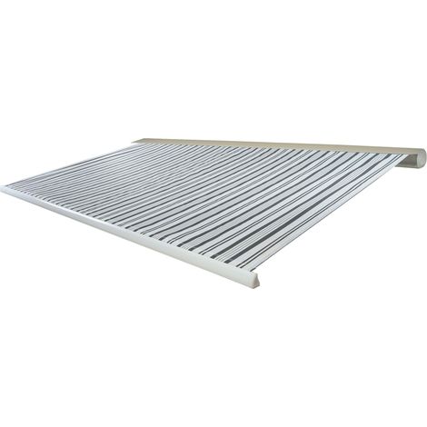 [NEUWERTIG] Elektrische Kassetten-Markise HHG-307, Vollkassette Volant 5x3m Polyester Grau/Weiß (1/5)