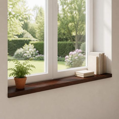 vidaXL Appuis de fenêtre 2 pc Marron foncé 110 x 20 x 2 cm (1/5)
