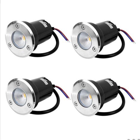 Einbau-Bodenstrahler für den Außenbereich, 5 W LED, wasserdicht (IP67), rund, weißer Edelstahl, Tragkraft bis zu 800 kg, 12–24 V DC