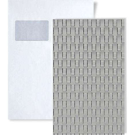 1 ÉCHANTILLON S-24956 WallFace RATTAN 20 Silver STRUCTURE Collection ÉCHANTILLON Panneau mural au format A5