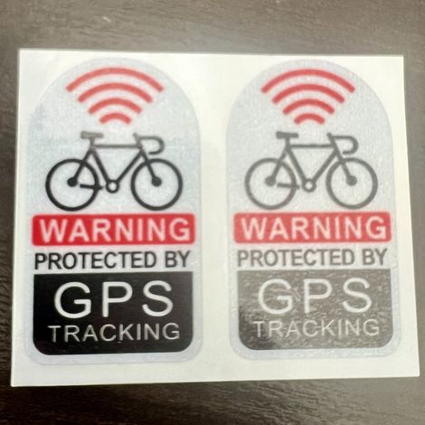 Adesivi GPS per bicicletta con effetto antifurto che avverte sulla presenza di un dispositivo di tracciabilità - Packaging: Silver (Reflective) (1/2)