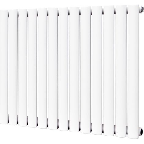 Warmehaus Oval Panel Radiator White Horizontal Single 600x767mm
