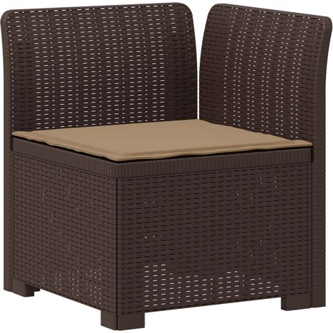 vidaXL Sillón Individual de Jardín con Cojín Apariencia de Ratan PP (1/2)