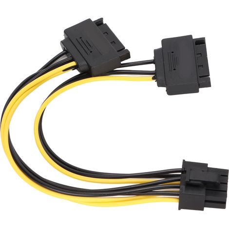 câbles d'alimentation SATA double 15 broches vers PCIe 8 broches mâle, adaptateur d'alimentation GPU pour accessoires d'ordinateur