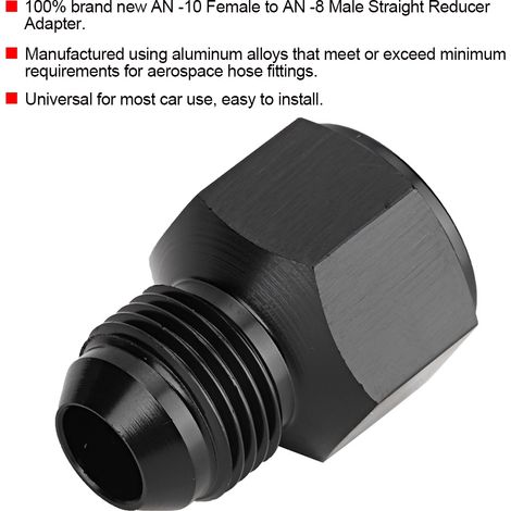 Adaptateur Réducteur Droit Aluminium AN-10 Femelle vers AN-8 Mâle (1/5)