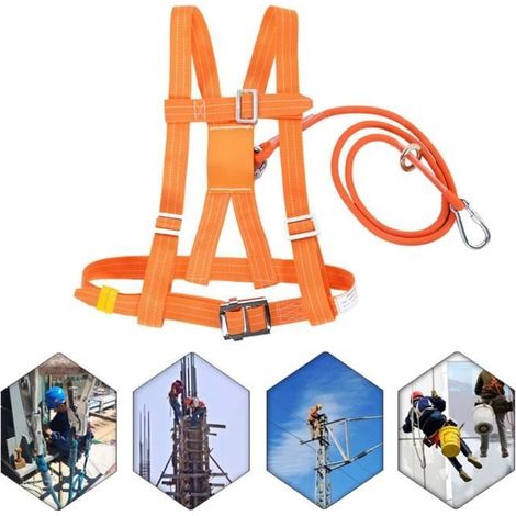 Ceinture de Sécurité Harnais de Montée Réglable pour Travail Aérien Petite Boucle 1.6 m-TIP (1/4)