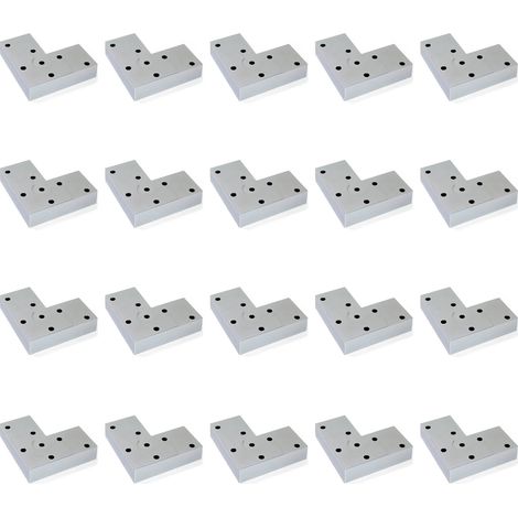 Emuca Lotto di 20 piedini per mobili Alumix 8, altezza 12 mm, Tecnoplastica, Verniciato alluminio (1/5)