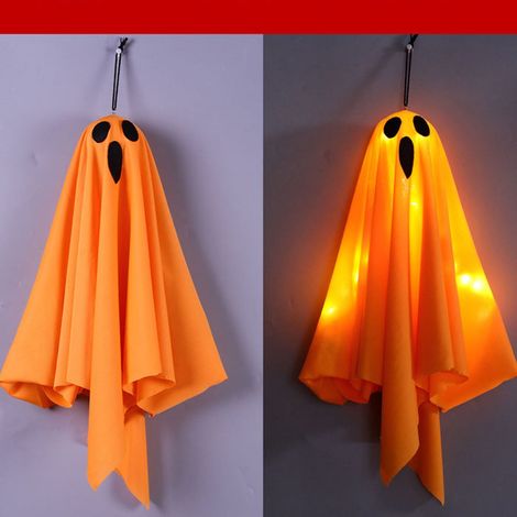 Fantôme Lumineux Halloween - 40 cm x 50 cm - LED à 3 Modes - Décoration Intérieure Extérieure - Pour Porte Jardin Salon Fête - 1 Pièce (1/5)