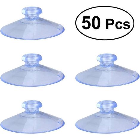 Ventouses double face : 50 ventouses transparentes en PVC sans crochets (45 mm) (1/3)