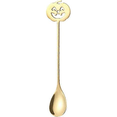 Cuillère à mélanger en acier inoxydable, cuillère à café avec tête de citrouille, cuillère à dessert en acier inoxydable WWN (1/4)