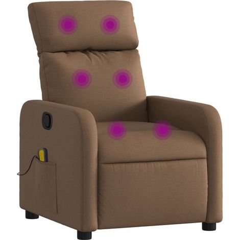 fauteuil de massage inclinable en tissu marron (1/5)