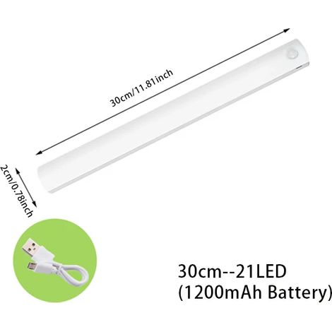 Lampe LED Sans Fil avec Détecteur de Mouvement, Luminaire Décoratif d'Intérieur, Idéal pour une Chambre à Coucher, un Placard, des Escaliers ou un Couloir