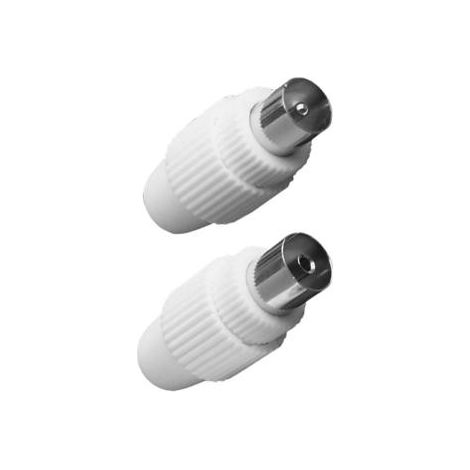 KARMA CV8192 Coppia Connettori TV 1 Maschio + 1 Femmina per Cavi Antenna