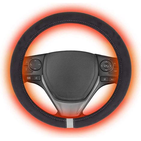 Funda calefactable para volante Tangle 0 Design de 12 V, calentador de manos para coche, 38 cm (15 pulgadas) K (1/5)