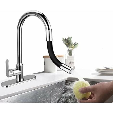 Prolunga flessibile nera a 360° per rubinetto - Per bagno e cucina esterna, lunghezza totale 50 cm (1/5)