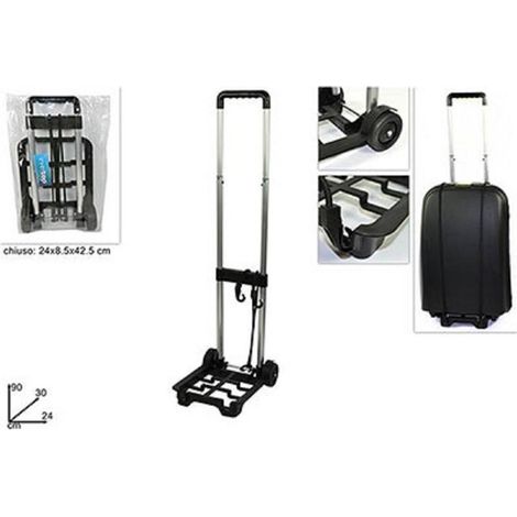 TrAdE Shop Traesio - Carrello Porta Valigia Pieghevole Richiudibile Pacchi Portavaligie Per Trasporto -