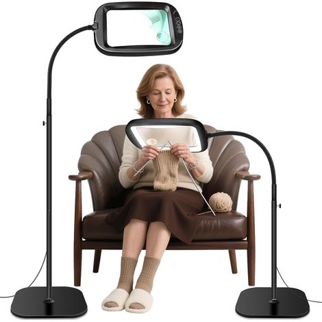 30X 10X Lampe Loupe sur Pied, 2 en 1 60 LED Lampe Loupe (1/5)