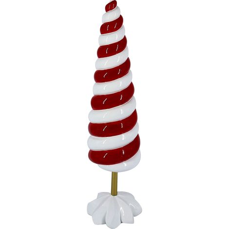 Mini Albero di Natale in Resina bianco rosso cm Ø11,5xh42,3