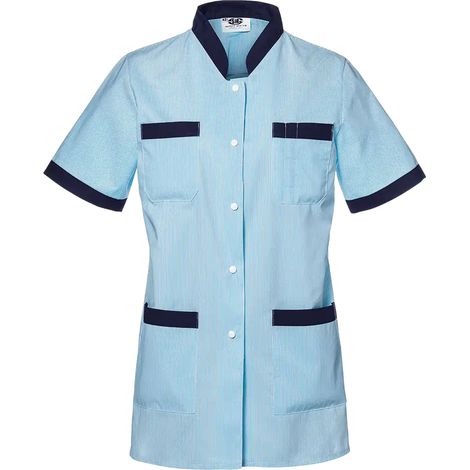 SIR SAFETY SYSTEM FABIANA Blouse de travail multipoches blanc et bleu ardoise Taille 50