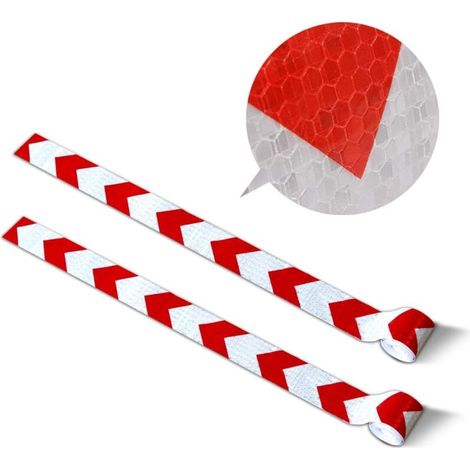 Jusch – Ruban de signalisation réfléchissant 50 mm x 3 m – PVC étanche avec motifs en nid d'abeille – Haute intensité pour sécurité routière – Lot de 2 (1/4)