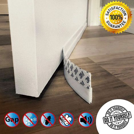 Türdichtungsleiste – Verstellbare Türdichtung aus Gummi und PVC – Für Standard-Innentüren – Länge 100 cm (1/5)