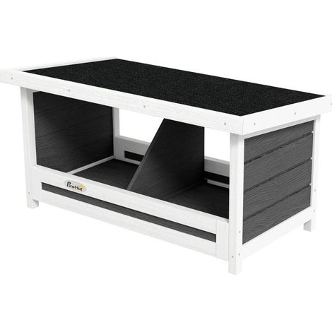 Pondoir nichoir pour poules 3 emplacements avec toit asphalte structure en bois 66 x 37 x 34 cm gris noir (1/5)