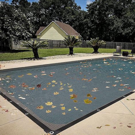 Red de protección blanda para piscina rectangular de 5 x 10 m, lona protectora para piscinas enterradas y elevadas, de polietileno, resistente, de malla fina.