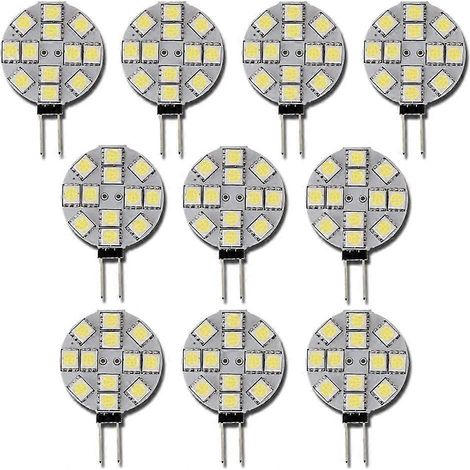 Lot de 10 ampoules LED G4 12 V CC, non dimmables, blanc 6000 K, équivalent à une ampoule halogène de 20 W. (1/5)