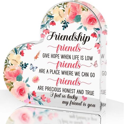 Plaque en acrylique cœur décoratif, idée cadeau souvenir pour papa maman sœur(15 cm) (1/4)