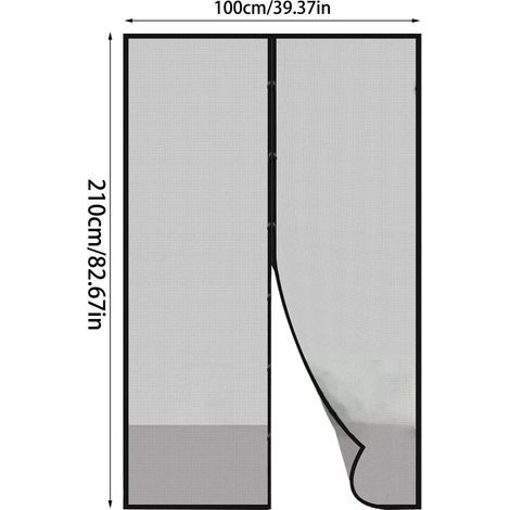 Porte moustiquaire magnétique  Moustiquaire adaptée aux animaux - 100 x 210 cm (39,3 x 82,6 pouces), maille magnétique (1/5)