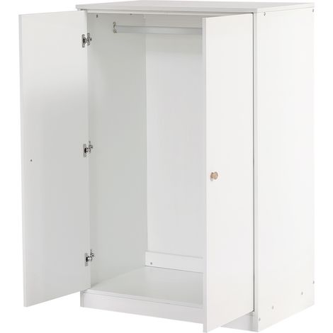 Armadio piccolo con barra appendiabiti a 2 ante MDF bianco 80 x 50 x 120 cm (1/5)