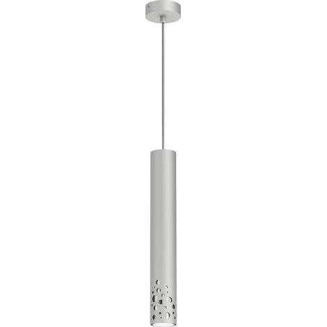 Suspension tube gris clair chromé GU10 8W Luminex Altro