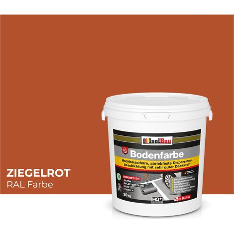 Pintura vial IsolBau para hormigón, color rojo ladrillo, 20 kg (1/5)