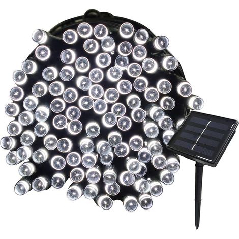 Guirlande Solaire - 200 LED - 22 M - Étanche IP65 - 8 Modes - Pour Jardin Extérieur Balcon Fête - Blanc (1/5)