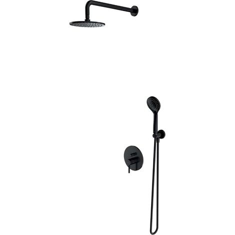 OMNIRES Y - Set de douche avec mitigeur encastré, avec corps d’encastrement, diamètre 20 cm, noir SYSY38BL (1/2)