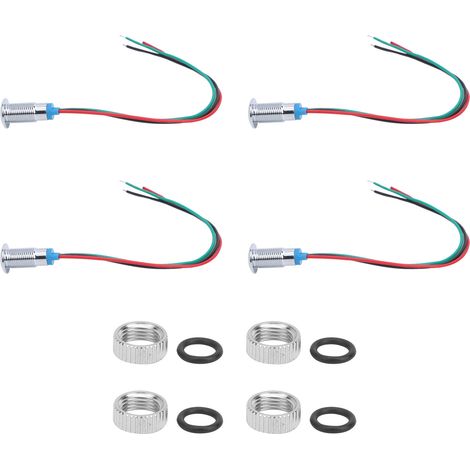 Lot de 4 voyants LED rouge et vert, lampe à cathode commune 8mm, composants de commande industrielle 110-220V (1/5)