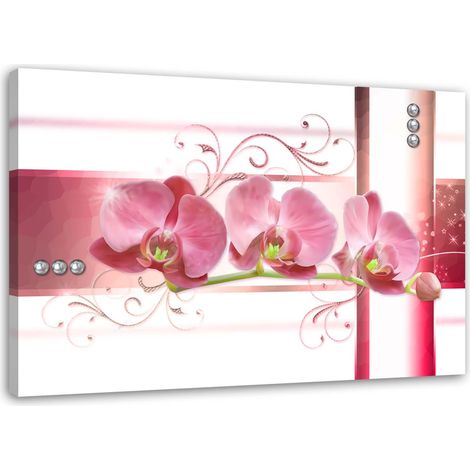 Tableau sur toile Fleur rose Orchidée 60x40 (1/5)