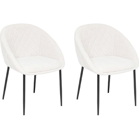 Lot de 2 Chaises Tissu Chenille "Seliso" 81cm Beige