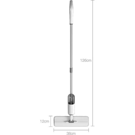 Fregona con flecos y chorro de agua para la limpieza de suelos, fregona plana con flecos y función de pulverización para baldosas, parqué y cerámica, ideal para el hogar y la cocina. (1/5)