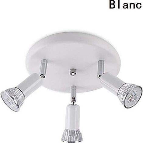 Plafonnier Rond - Blanc - GU10 - 3 Lumières - Réglable - Design Contemporain (1/4)