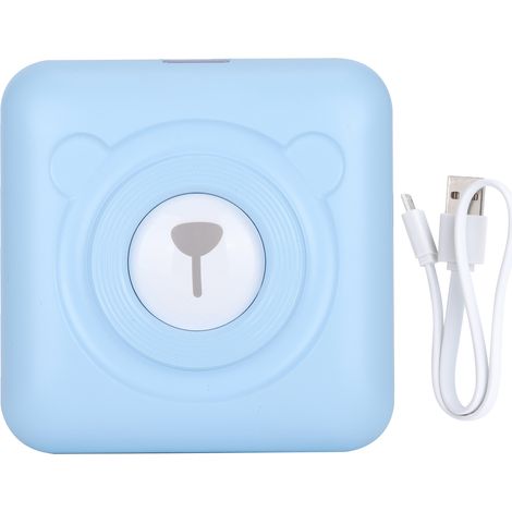 Imprimante photo portable A6 bleue 203dpi avec papier thermique, machine d'impression de poche sans erreur (1/5)