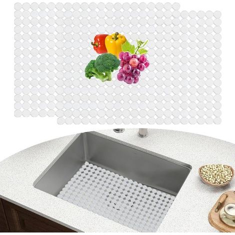 Set di due tappetini flessibili in PVC per lavello, 30x40 cm - proteggono il lavello e prevengono lo scivolamento. (1/5)