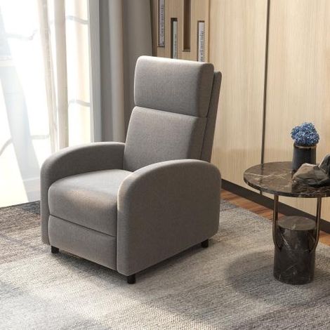 Fauteuil TV dossier réglable support 120 kg confortable salon inclinable (1/5)