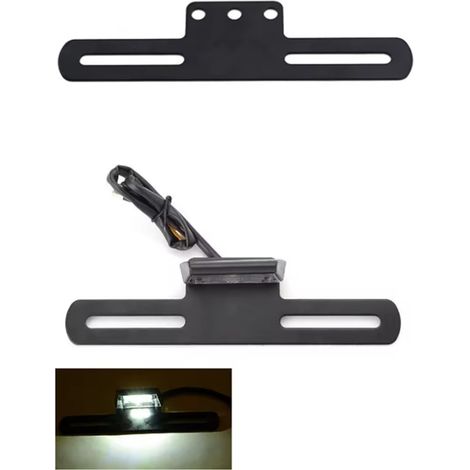 Motorcycle accessories, including modified LED license plate lights, taillights, brake lights, license plate light brackets and license plate frames. (1/5)