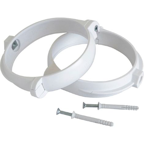 STAFFE FERMATUBO Ø100MM BIANCO (PZ.2) PER CANALIZZATA