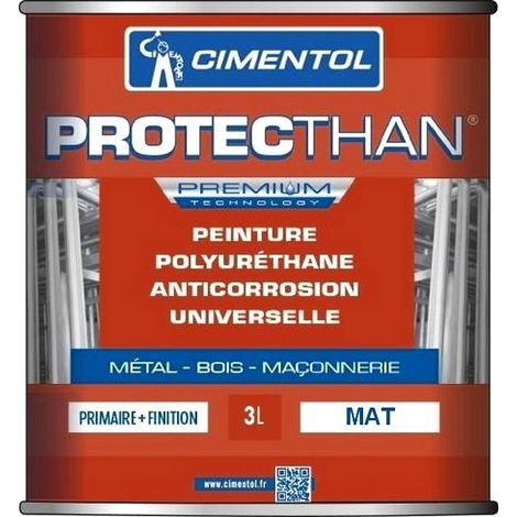 Laque multi-support 2 en 1 PROTECTHAN Anticorrosion Métal, bois et béton MAT Choix de couleur: Couleur - Conditionnement: 3 Litres